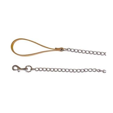 GUINZAGLIO CUOIO NATURALE + CATENA