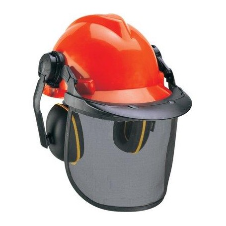 VISIERA RETE METALLO + ELMETTO + CUFFIA EINHELL